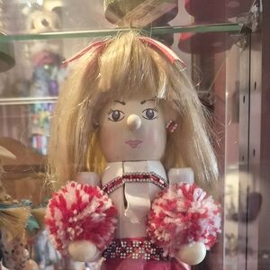 Pink Cheerleader Doll with Pom-Poms